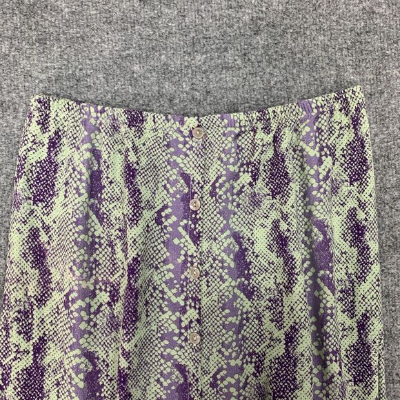 Free People Skirt Women XS Extra Small Animal Print Katie Button Front Slit Maxi - Picture 3 of 16
